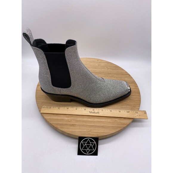 Calvin Klein X Raf Simons Boots Silver Western 205W39NYC Womens US 7 EUR 37.5 - Picture 11 of 12